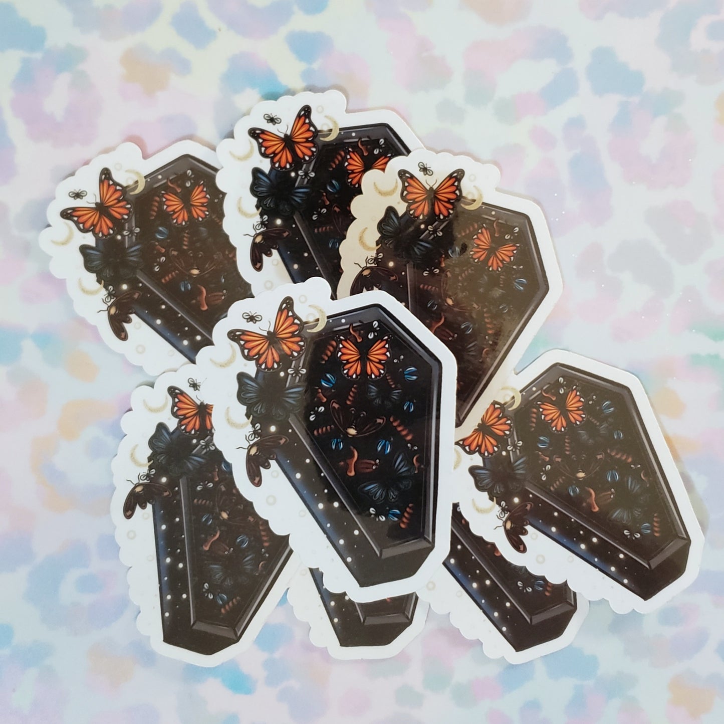 Butterfly Coffin Sticker
