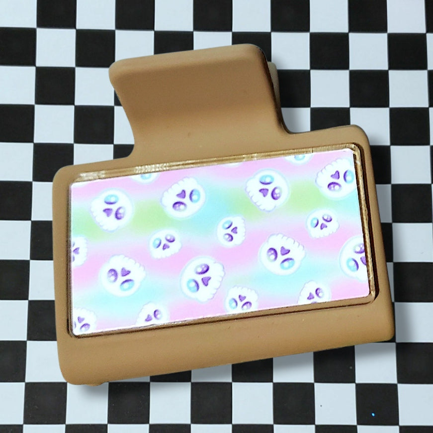 Pastel Skull Hair Claw (Small)
