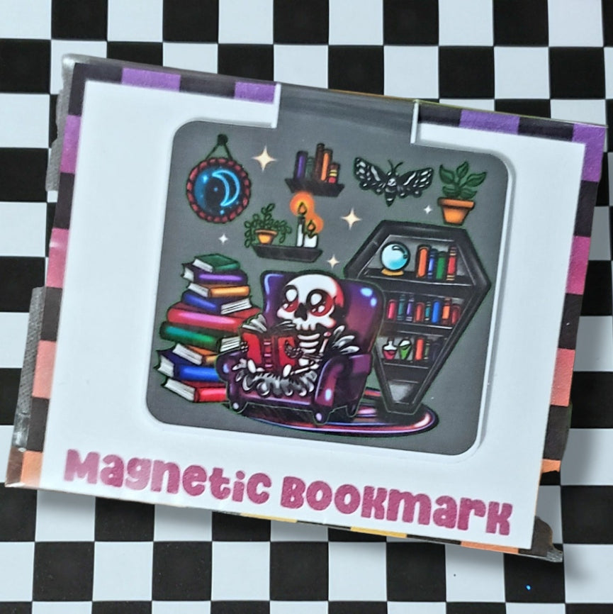 Skeleton Reader Magnetic Bookmark