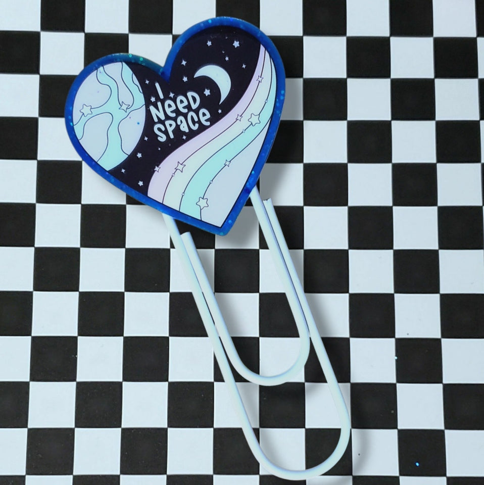 Space Heart Jumbo Paperclip Bookmark