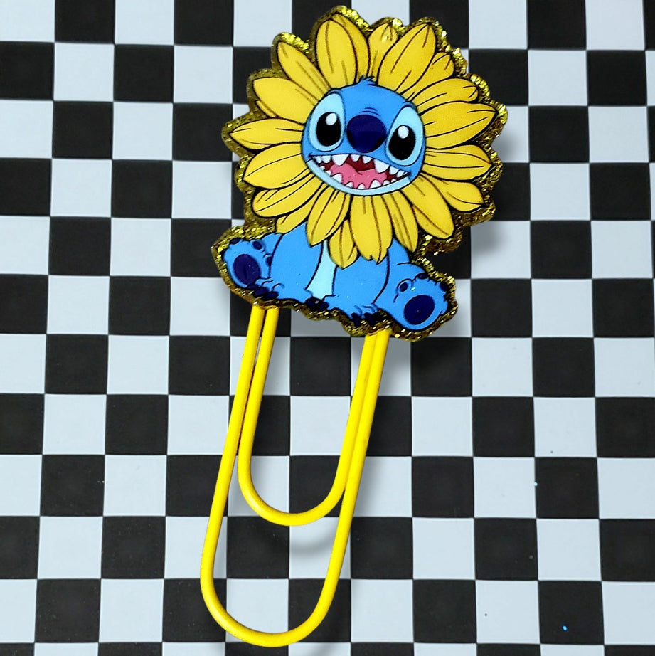 Sunflower Blue Alien Jumbo Paperclip Bookmark