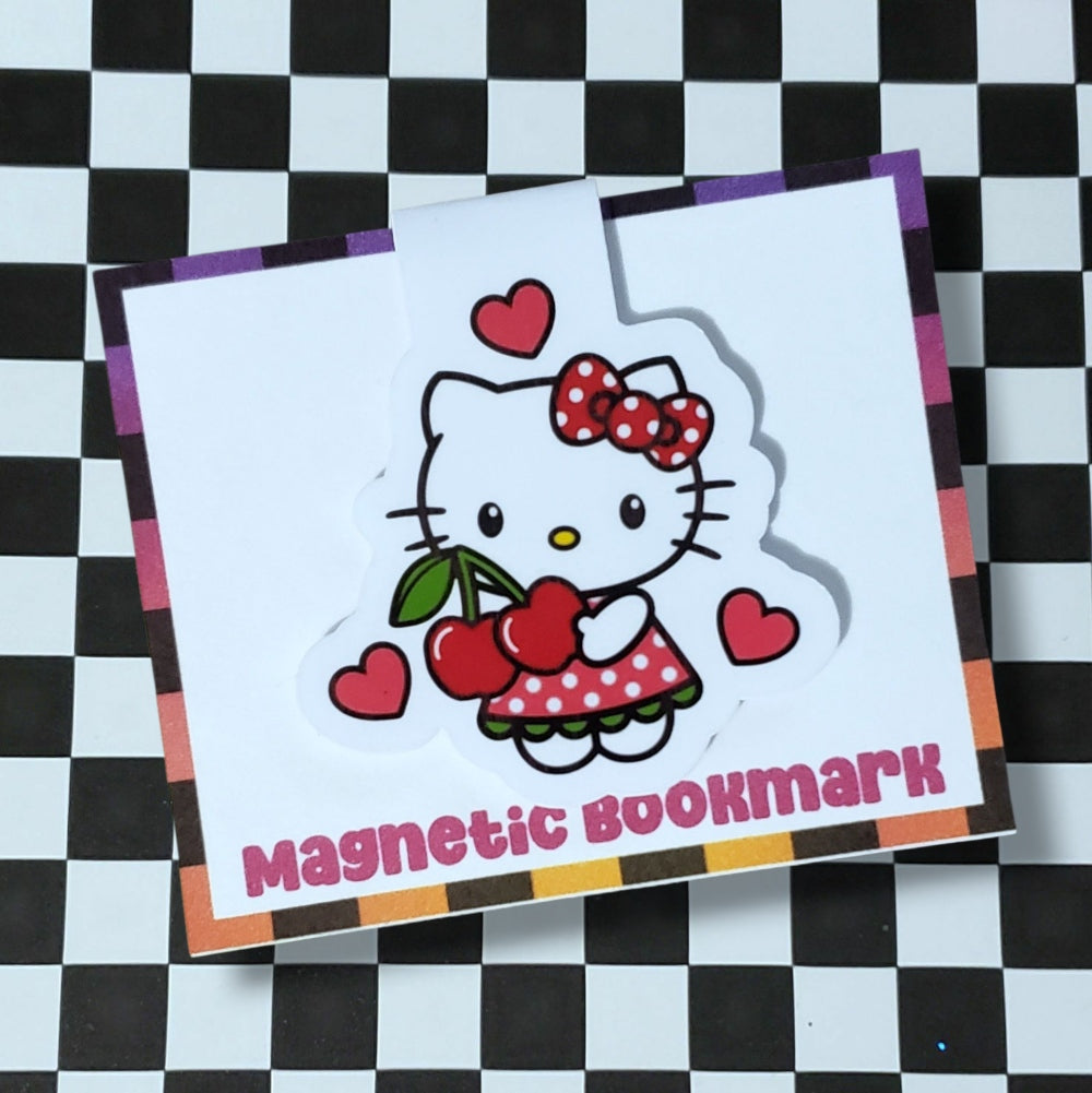 Cherry Kitty Magnetic Bookmark