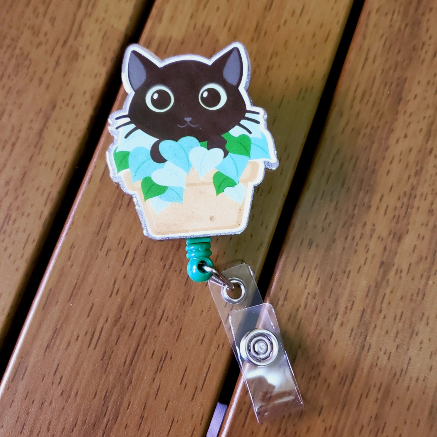 Plant Cat Badge Reel