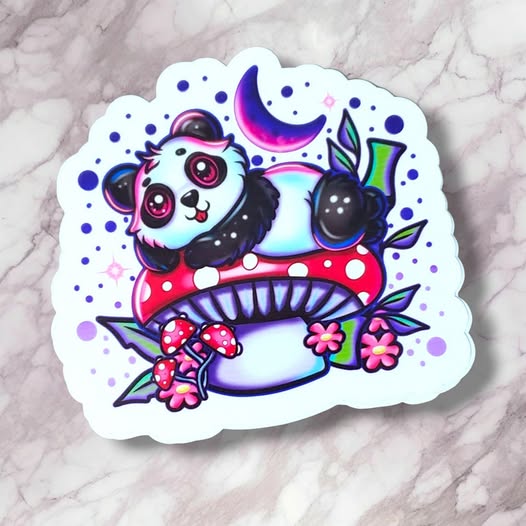 Mushroom Panda Sticker