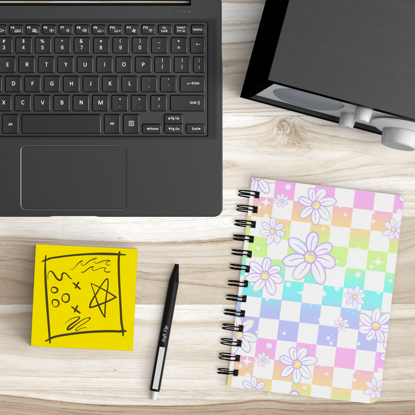 Checkered_Daisies_Notebook_SB_Lifestyle_Mockup.png