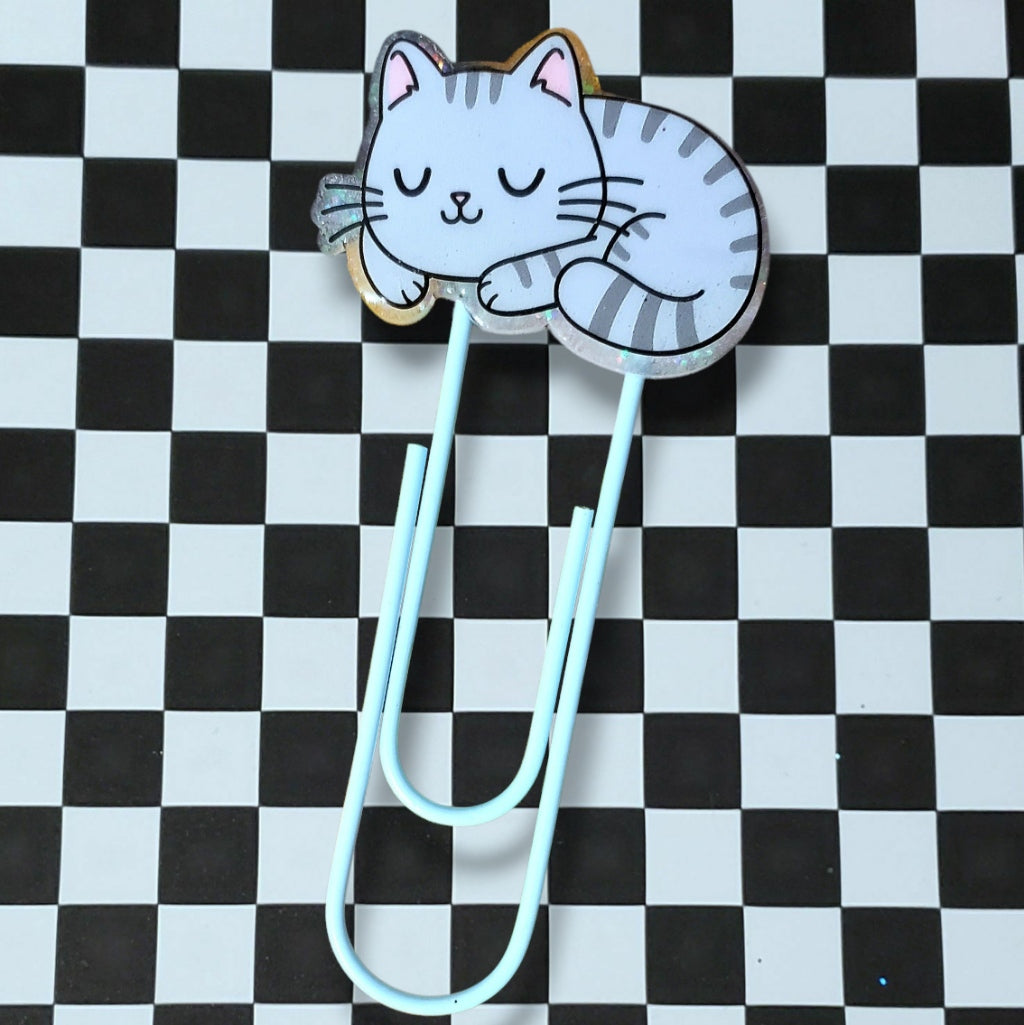 Sleepy Kitty Jumbo Paperclip Bookmark