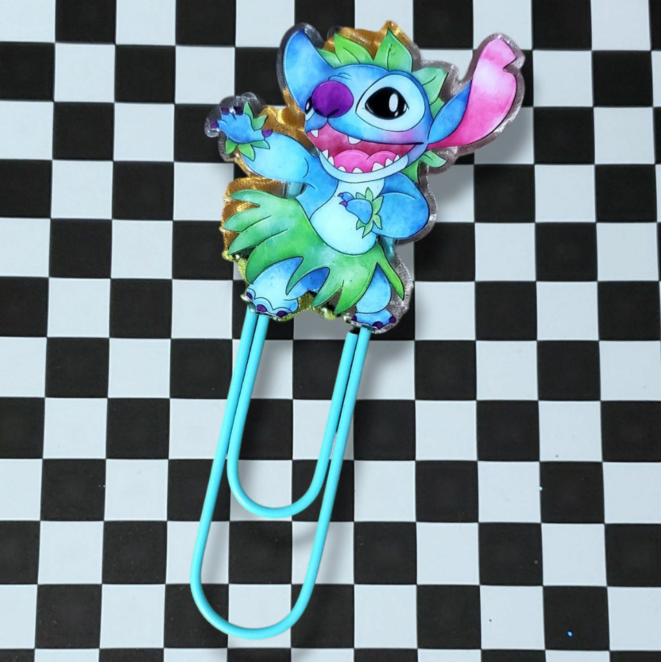 Luau Blue Alien Jumbo Paperclip Bookmark