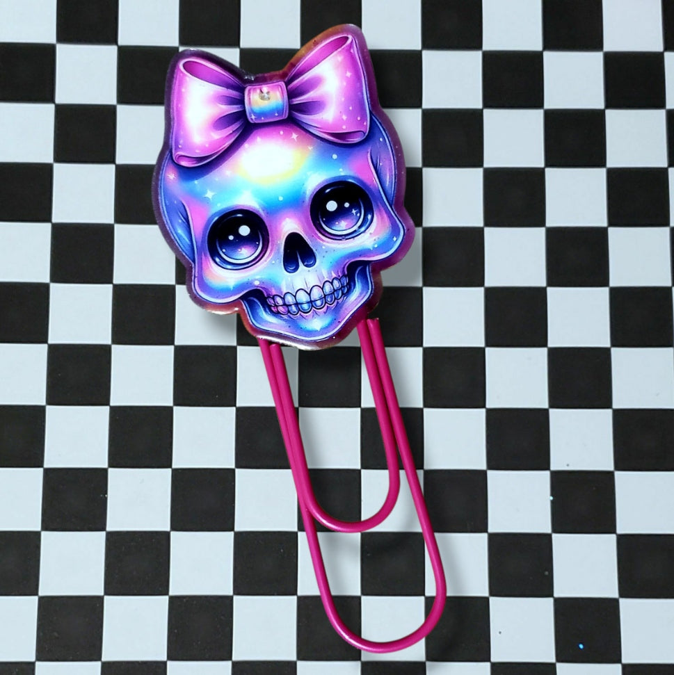 Purple Skull Jumbo Paperclip Bookmark