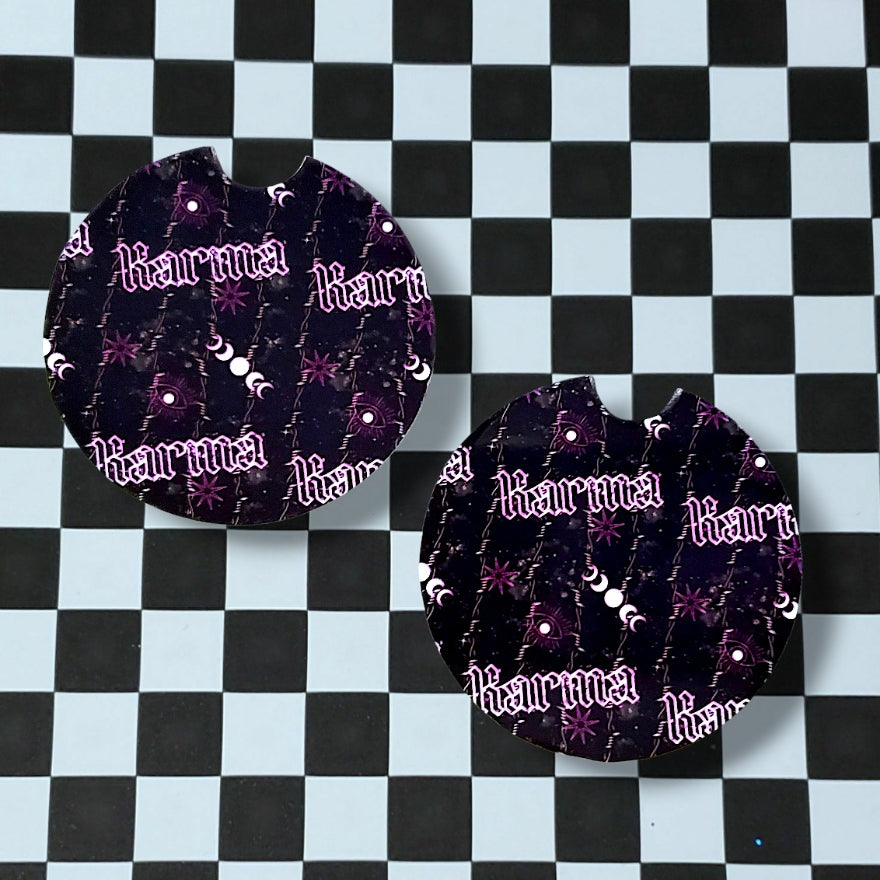 Karma Moon Phase Car Coasters