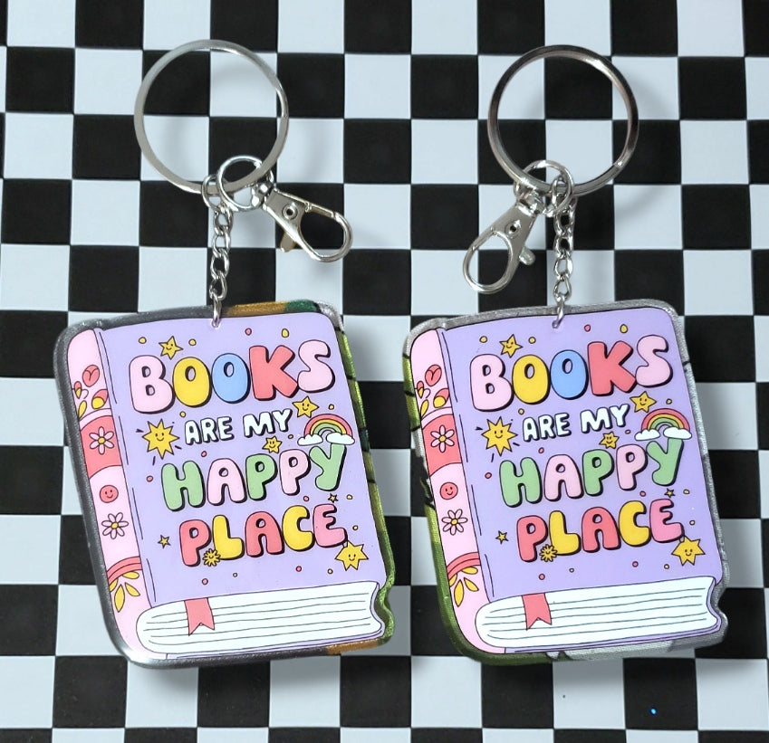 Happy Place Books Keychain