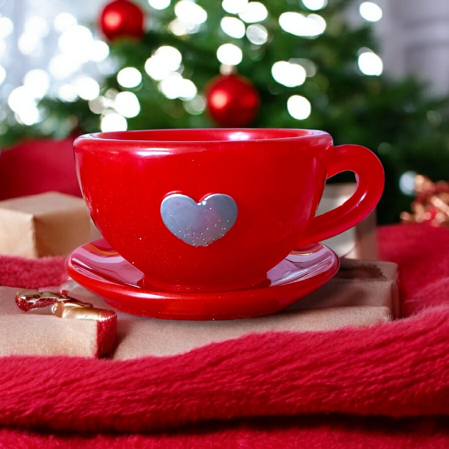 Red Velvet Tea Cup Resin Dish