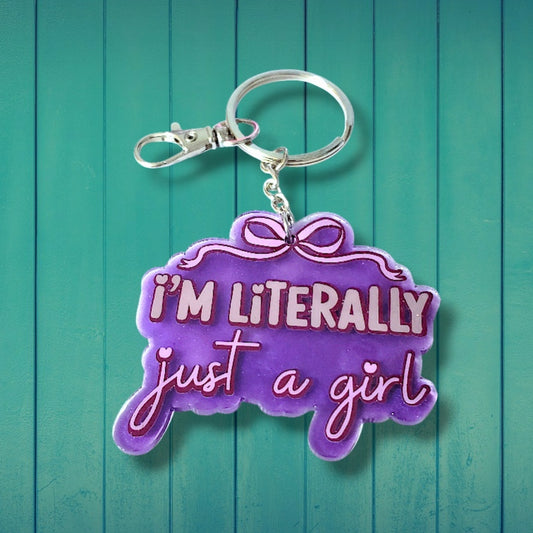 Just A Girl Keychain
