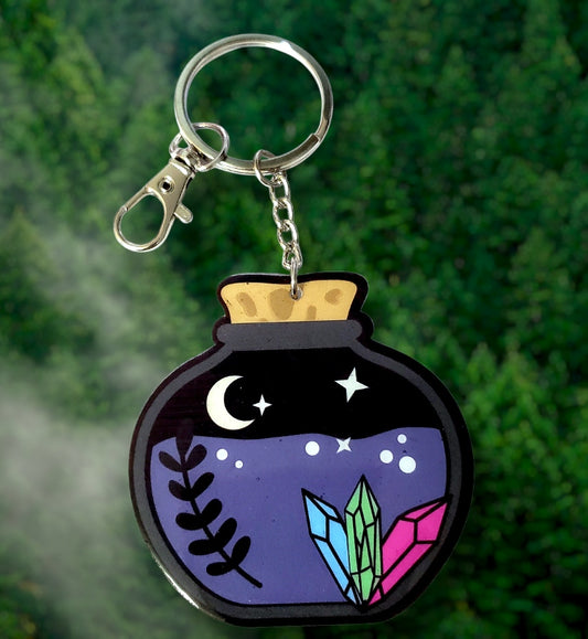 Crystal Potion Bottle Keychain