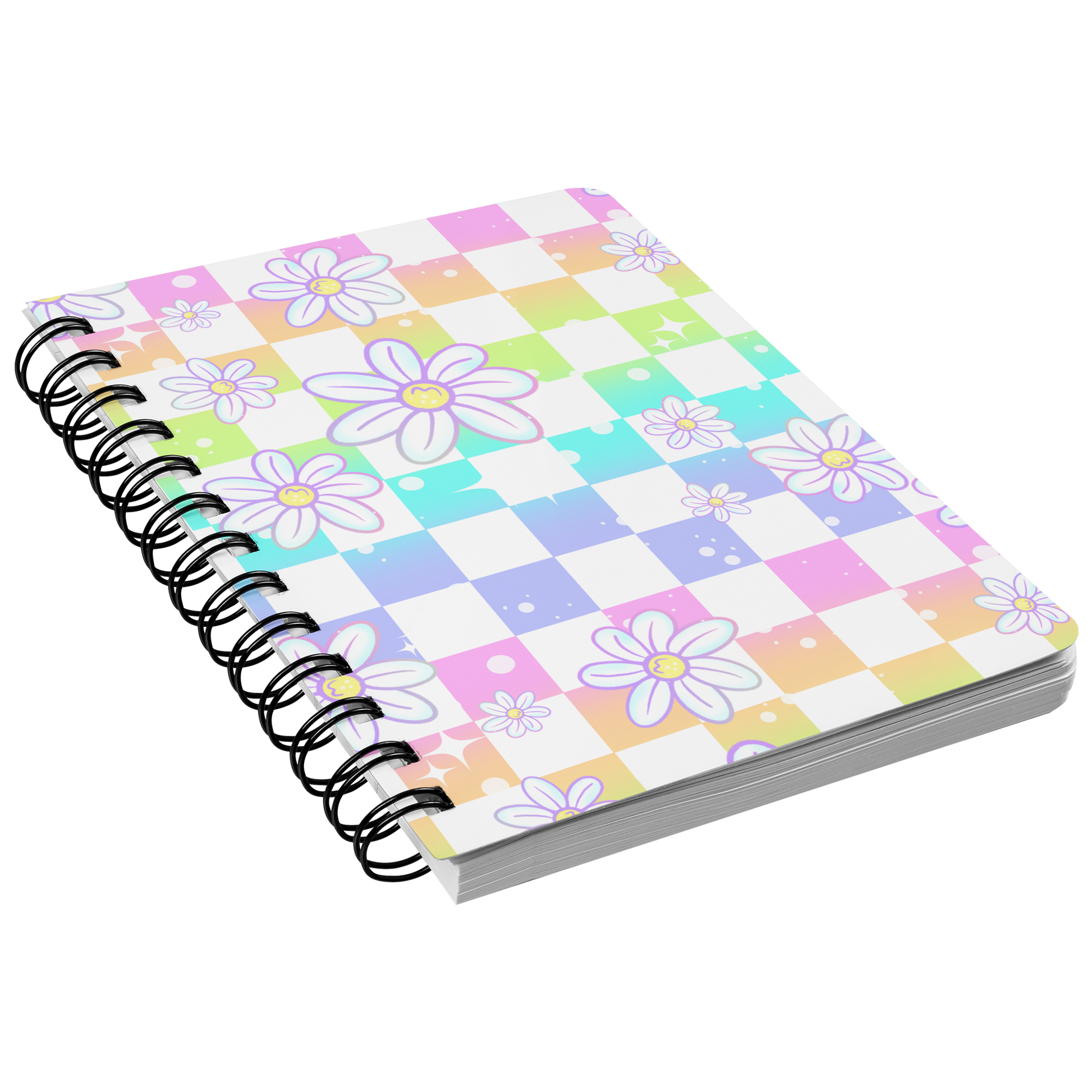 Checkered_Daisies_Notebook_SN_Front_Angle_Mockup.png