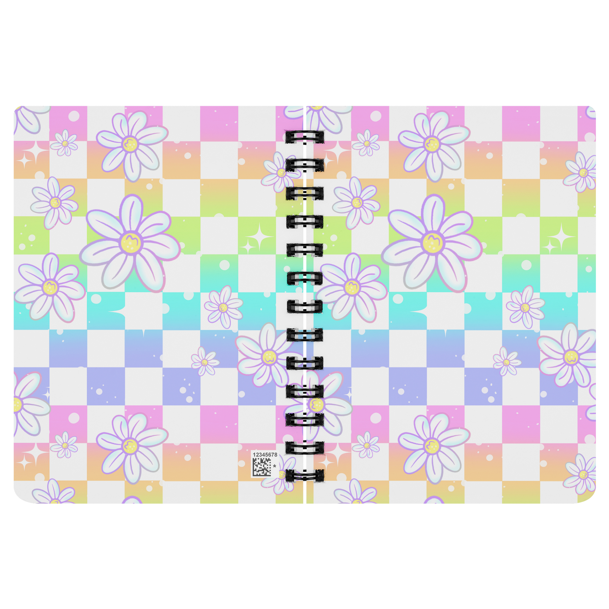 Checkered_Daisies_Notebook_SN_Open_Covers_Mockup.png