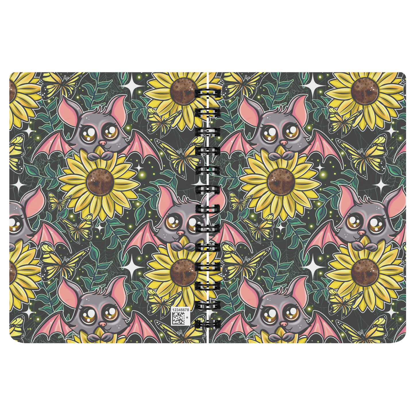 Sunflower_Bat_Notebook_SN_Open_Covers_Mockup.png