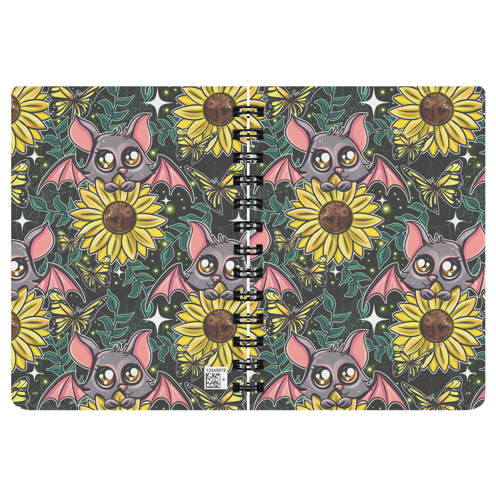 Sunflower_Bat_Notebook_SN_Open_Covers_Mockup.png